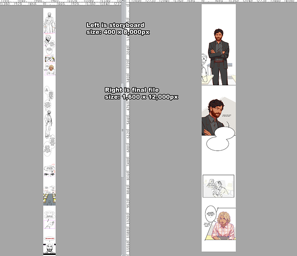 How do you compile your pages working in webtoon format? Art Comics