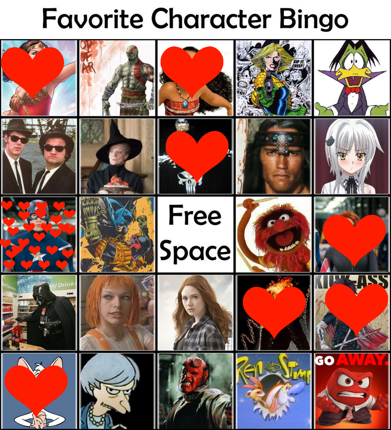 My favourite character. Favorite character Bingo. Favorite character Bingo шаблон. Любимые персонажи Бинго.