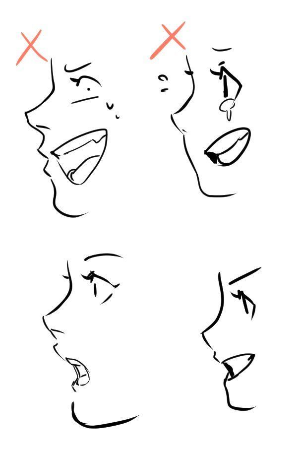 How To Draw Anime and Manga Mouths Side View
