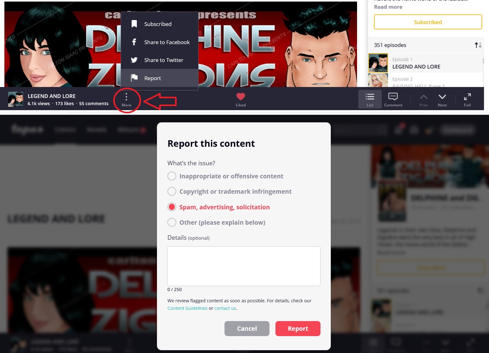 Reporting Comics How do you report comics? - Questions - Tapas Forum